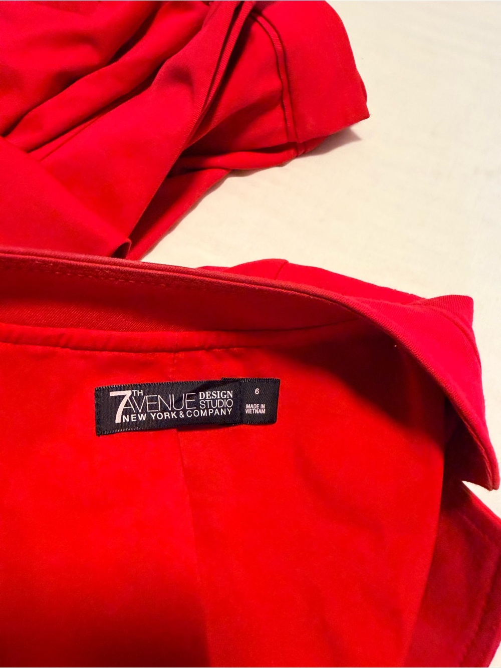 New York & Company Bold Red Tailored Pantsuit with Zip-Front Jacket - Picture 5 of 5
